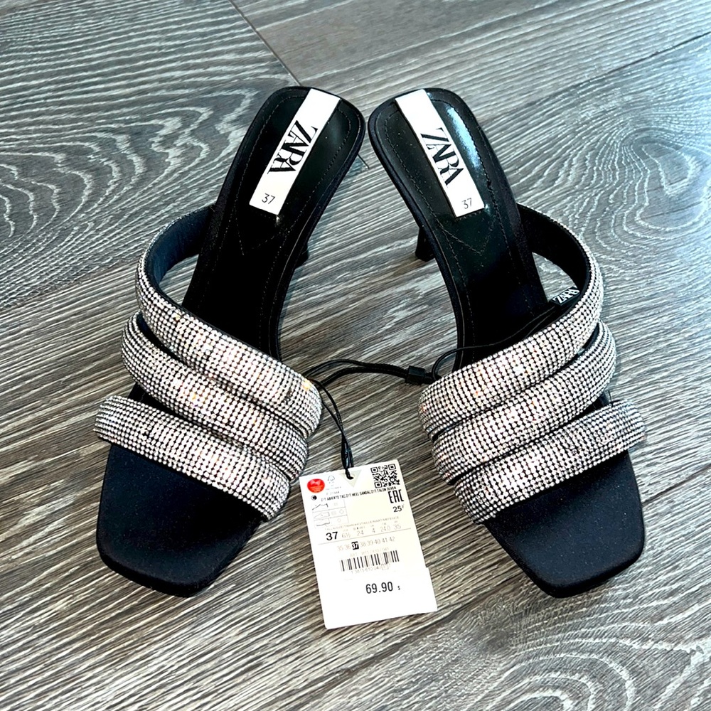 ZARA NWT rhinestone mule size 37